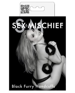 Sex & Mischief Furry Handcuffs – Black by Sex & Mischief product image
