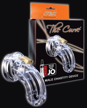 The Curve 3 3/4″ Curved Cock Cage & Lock Set – Clear by CB-X product image