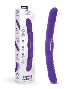 Together Double Delight Double-Ended Vibrating & Thrusting Vibrator – Purple by Together product image