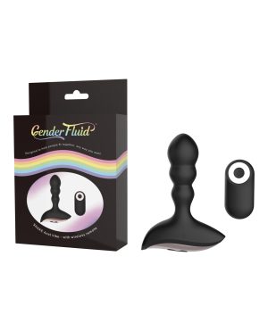 Gender Fluid Shake Anal Vibe w/Remote – Black by Gender Fluid product image