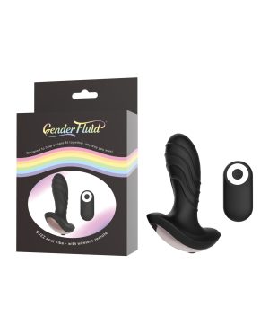 Gender Fluid Buzz Anal Vibe w/Remote – Black by Gender Fluid product image