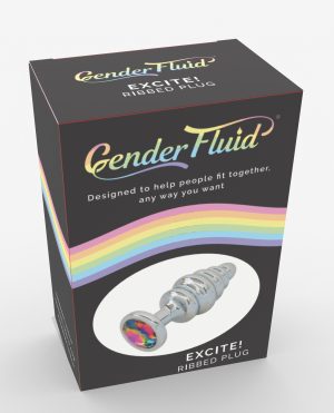 Gender Fluid Excite! Ribbed Plug – Silver by Gender Fluid product image
