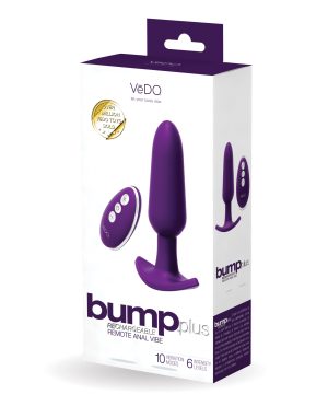 VeDO Bump Plus Rechargeable Remote Control Anal Vibe – Deep Purple by VeDO product image