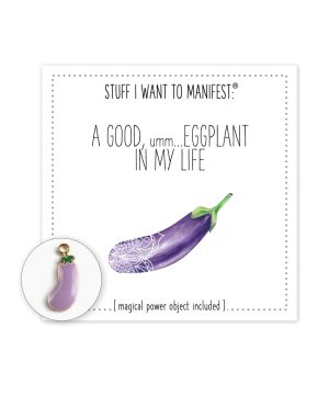 Warm Human A Good Eggplant In My Life Mini Card & Charm by Warm Human product image
