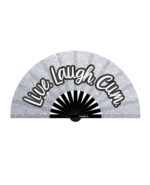 Wood Rocket Live Laugh Cum Fan - Silver Glitter, Black / White