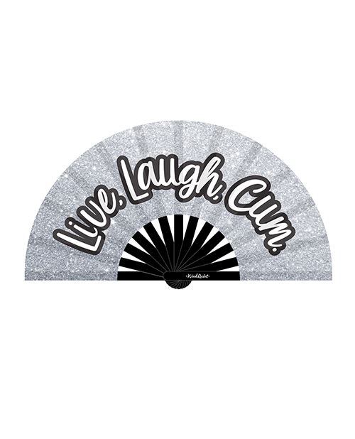WR-FAN-012 Wood Rocket Live Laugh Cum Fan – Silver Glitter, Black / White by Wood Rocket product image