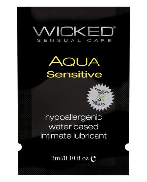 Wicked Sensual Care Hypoallergenic Aqua Sensitive Water Based Lubricant – .1 oz by Wicked Sensual Care product image