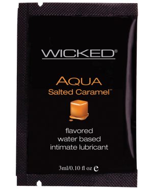 Wicked Sensual Care Aqua Waterbased Lubricant – .1 oz Salted Caramel by Wicked Sensual Care product image