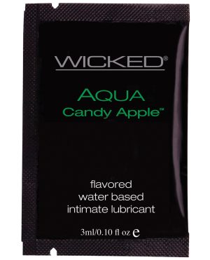 Wicked Sensual Care Aqua Water Based Lubricant - .1 oz Candy Apple