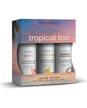 Wicked Sensual Care Tropical Trio Travel Size Flavored Lubes – 1 oz Bottles by Wicked Sensual Care product image