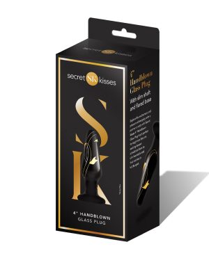 Secret Kisses 4″ Handblown Glass Plug – Black/Gold by Secret Kisses product image