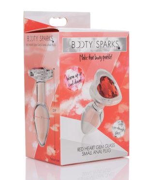Booty Sparks Red Heart Gem Glass Anal Plug – Small by BootySparks product image