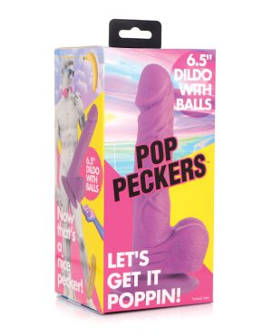 Pop Peckers 6.5″ Dildo w/Balls – Purple by Pop Peckers product image