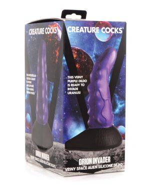Creature Cocks Orion Invader Veiny Space Alien Silicone Dildo – Purple/Black by Creature Cocks product image