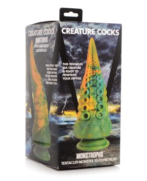 Creature Cocks Monstropus Tentacled Monster Silicone Dildo – Green/Yellow by Creature Cocks product image