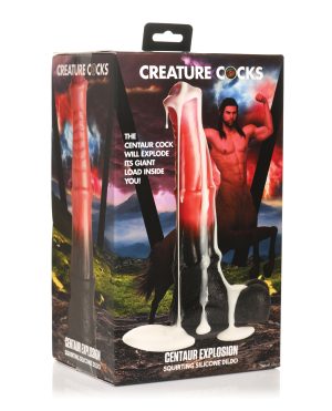 Creature Cocks Centaur Explosion Squirting Silicone Dildo – Black/Peach by Creature Cocks product image