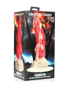 Creature Cocks Resurrector Phoenix Squirting Silicone Dildo – Red/White by Creature Cocks product image