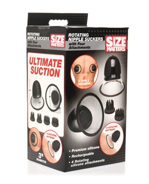 Size Matters 10X Rotating Silicone Nipple Suckers w/4 Attachments – Black by Size Matters product image