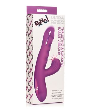 Bang! Thrusting & Sucking Rabbit Vibrator – Purple by Bang! product image