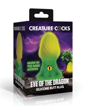 Creature Cocks – Eye of the Dragon Silicone Butt Plug – Green by Creature Cocks product image