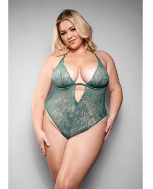Temptress Aerin Lace Teddy w/Removable Chain – Green 1X/2X by Temptress by Fantasy product image