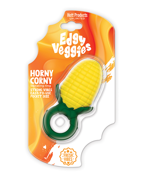HP3765 Edgy Veggies Corn Holder Vibe Ring Liquid Silicone – Multi-Speed by Hott Products product image