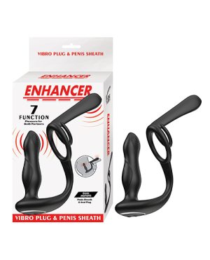 Enhancer Vibro Plug & Penis Sheath – Black by Nasstoys product image