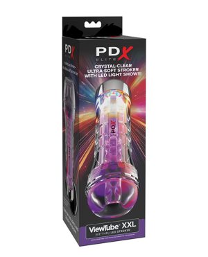 PDX Elite ViewTube XXL See-Thru EZ-Grip LED Stroker – Clear by PDX Elite product image