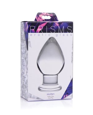 Prisms Erotic Glass Molten Wide Glass Butt Plug – Clear by Prisms Erotic Glass product image