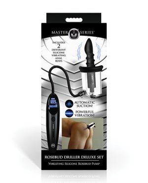 Master Series Rosebud Driller Deluxe Set Vibrating Silicone Rosebud Pump by Master Series product image