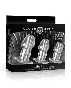Master Series – Dicked Clear Hollow Anal Plug 3 pc Set by Master Series product image