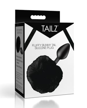 Tailz Fluffy Bunny Tail Silicone Plug – Black by Tailz product image