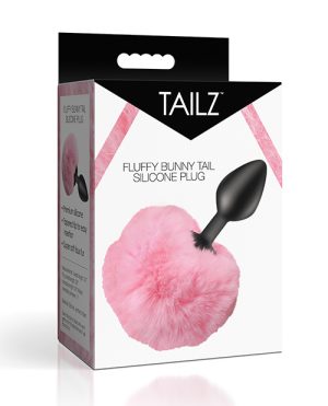 Tailz Fluffy Bunny Tail Silicone Plug – Pink by Tailz product image