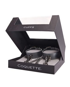 Pleasure Collection Gunmetal Glam Cuffs w/Removable Chain by Coquette Pleasure Collection product image