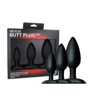 Nexus Butt Plug Trio Set 3 Solid Silicone Butt Plugs S M L by Nexus product image