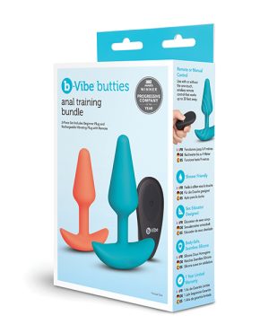 Anal Training Bundle 2-Piece Set Includes Beginner Plug & Rechargeable Vibrating Plug w/Remote by b-vibe product image