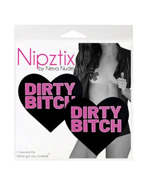 Neva Nude Dirty Bitch Heart Pasties – Black/Pink O/S by Neva Nude product image