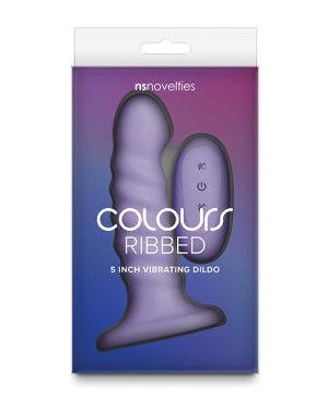 Colours – Ribbed – 5″ Vibrating Dildo – Purple by Colours product image
