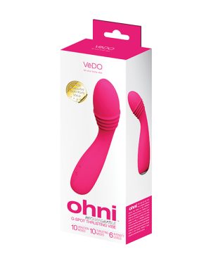 VeDO Ohni Rechargeable G-Spot Thrusting Vibe – Pink by VeDO product image