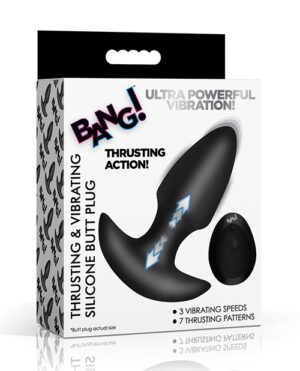 Bang! Thrusting & Vibrating Butt Plug – Black by Bang! product image