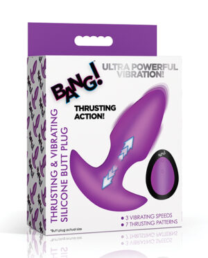 Bang! Thrusting & Vibrating Butt Plug – Purple by Bang! product image
