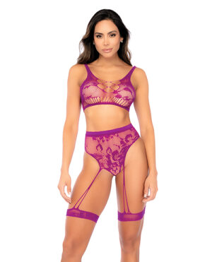 Floral Fishnet 2 pc Set – Pink Orchid O/S by Mapale product image