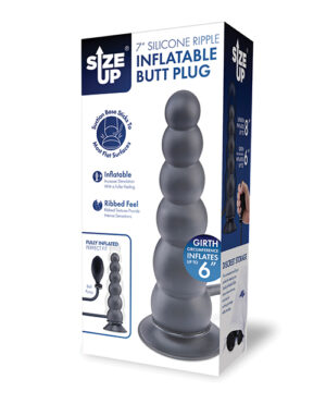 Size Up 7 Inch Silicone Ripple Inflatable Butt Plug by Size Up product image
