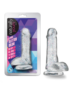 Blush Naturally Yours 6″ Glitter Cock – Sparkling Clear by Naturally Yours product image