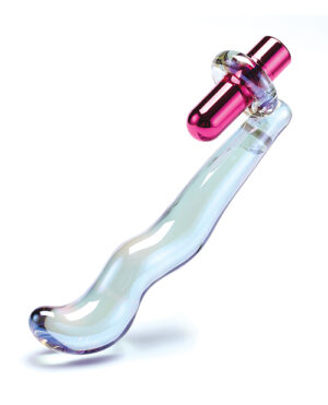 Cristal Twilight Glow Glass Dildo w/Clitoral Vibrator by Cristal product image