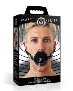 Master Series Plugged Silicone Feeding Gag – Black by Master Series product image