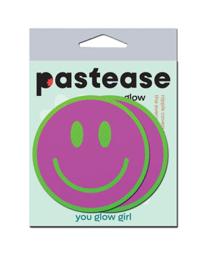 Pastease Neon Green Glow-in-the-Dark Smiley Face – Pink O/S by Pastease product image