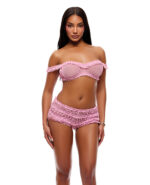 Soft Girl Era Sheer Mesh & Lace Bralette 2 pc Set – Light Pink LG by Forplay product image