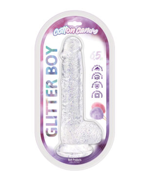 Cotton Candy Glitter Boy 6″ Suction Cup Dildo – Clear by Hott Products product image