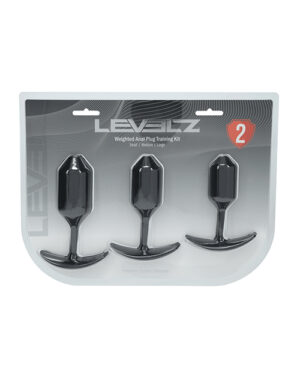 Shots Levelz Silicone Weighted Anal Plug Training Kit Set of 3 – Black by Levelz product image